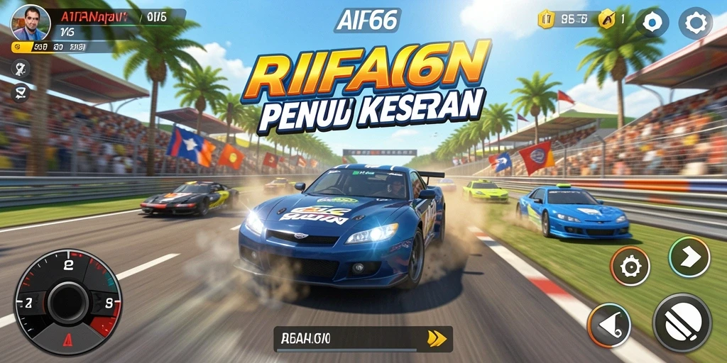 Tampilan gameplay AIFA66 dengan balapan yang mendebarkan.