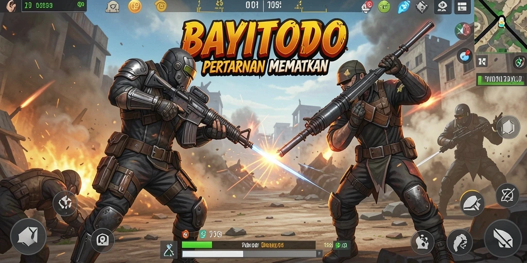 Tangkap momen aksi intens dalam gameplay Battle Royale BAYITOTO.