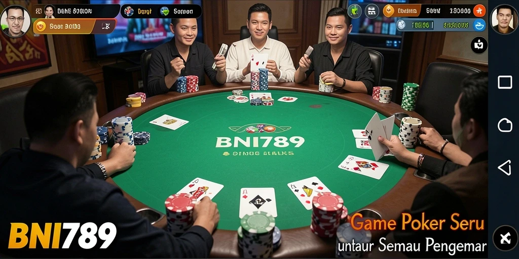 Screenshot BNI789 menunjukkan tampilan menarik dari permainan Poker.