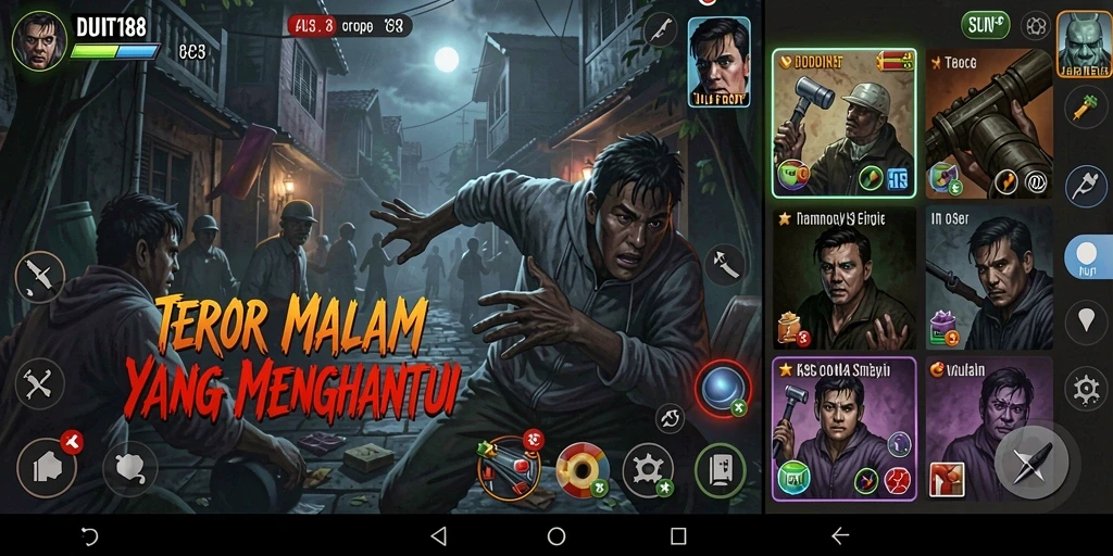 Tampilan gameplay menegangkan di dunia kelam DUIT188.