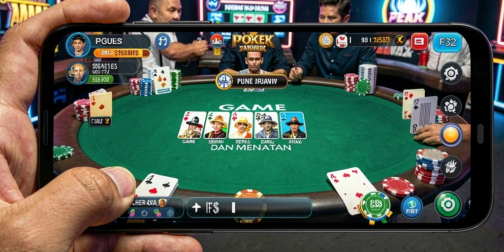 Screenshot utama F32 menampilkan gameplay poker yang seru dan menantang.