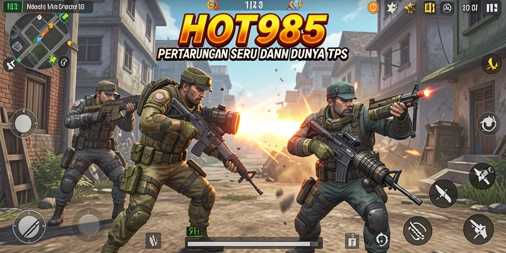 Tampilan gameplay seru dalam HOT985 dengan aksi tembak-menembak.