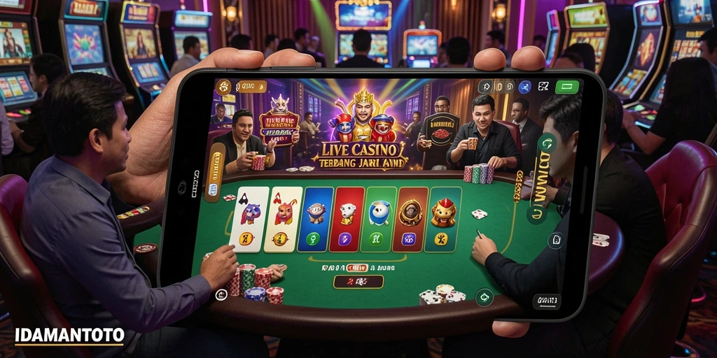 Tampilan gameplay Live Casino yang mendebarkan di IDAMANTOTO.