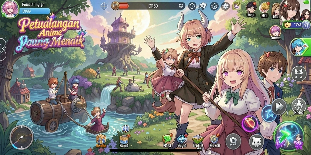 Tampilan gameplay dari IDR89 yang penuh warna dan dinamis.