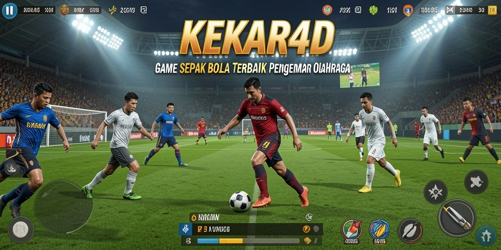 Tampilan gameplay menarik dari KEKAR4D saat pertandingan sepak bola berlangsung.
