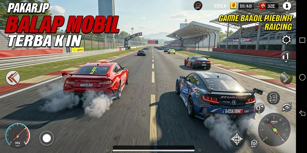 Tampilan gameplay seru di lintasan balap PAKARJP.