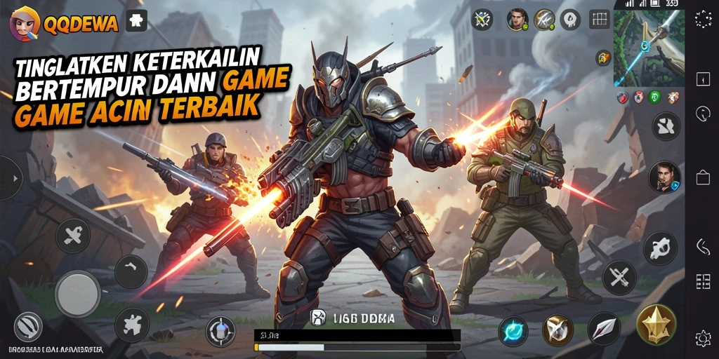 Screenshot gameplay QQDEWA yang menampilkan aksi seru dan karakter bertempur.
