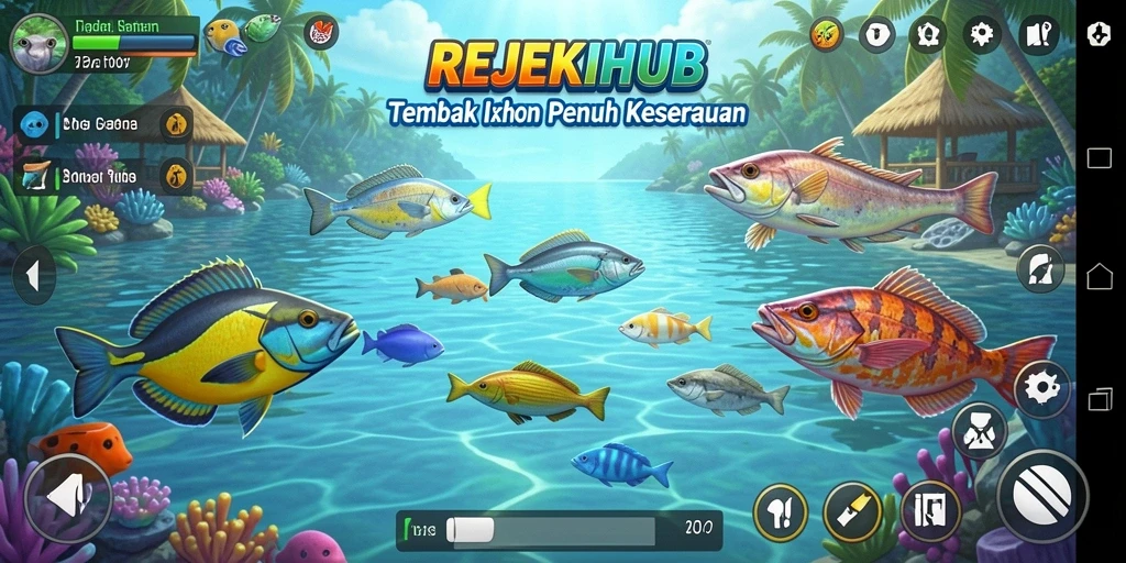 Tampilan gameplay seru dalam game Tembak Ikan REJEKIHUB.