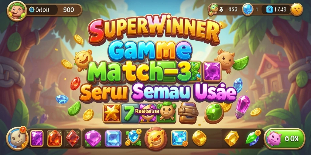 Tampilan menarik dari gameplay SUPERWINNER yang penuh warna.