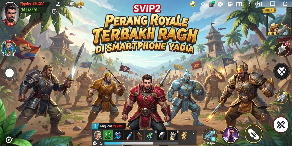 Screenshot gameplay SVIP2 yang menampilkan aksi pertempuran Battle Royale yang mendebarkan.