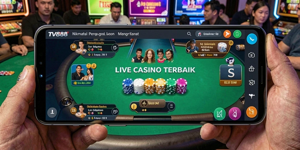Screenshot gameplay TV888 yang menunjukkan aksi Live Casino yang seru.